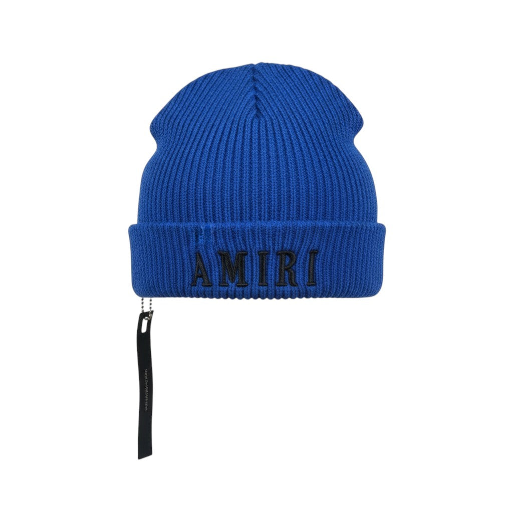 đź’™ Amiri Royal Blue Beanie | Black Logo Luxury Knit Hat
