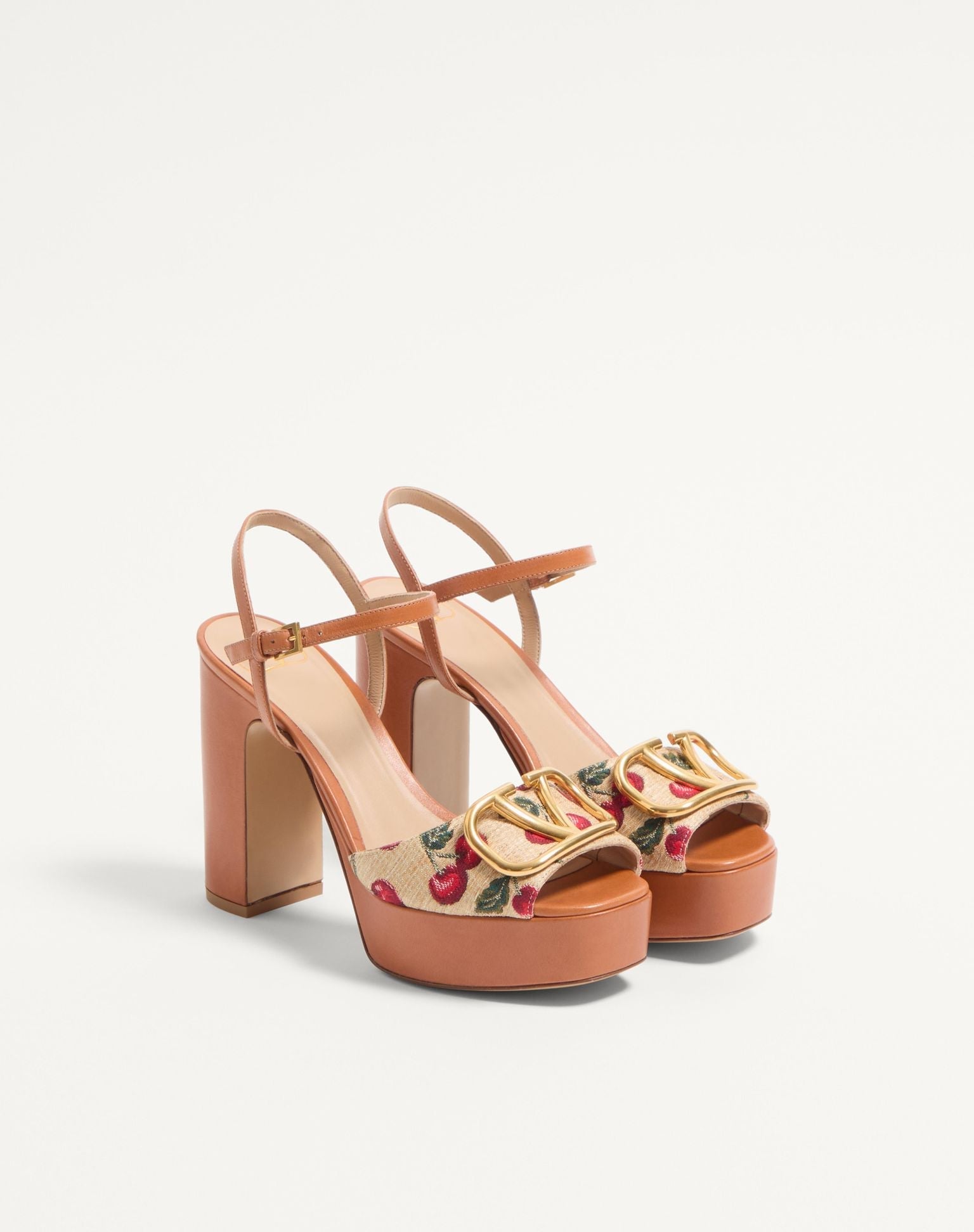 ๐ Valentino Cherry Print Platform Block Heel Sandals๐๐