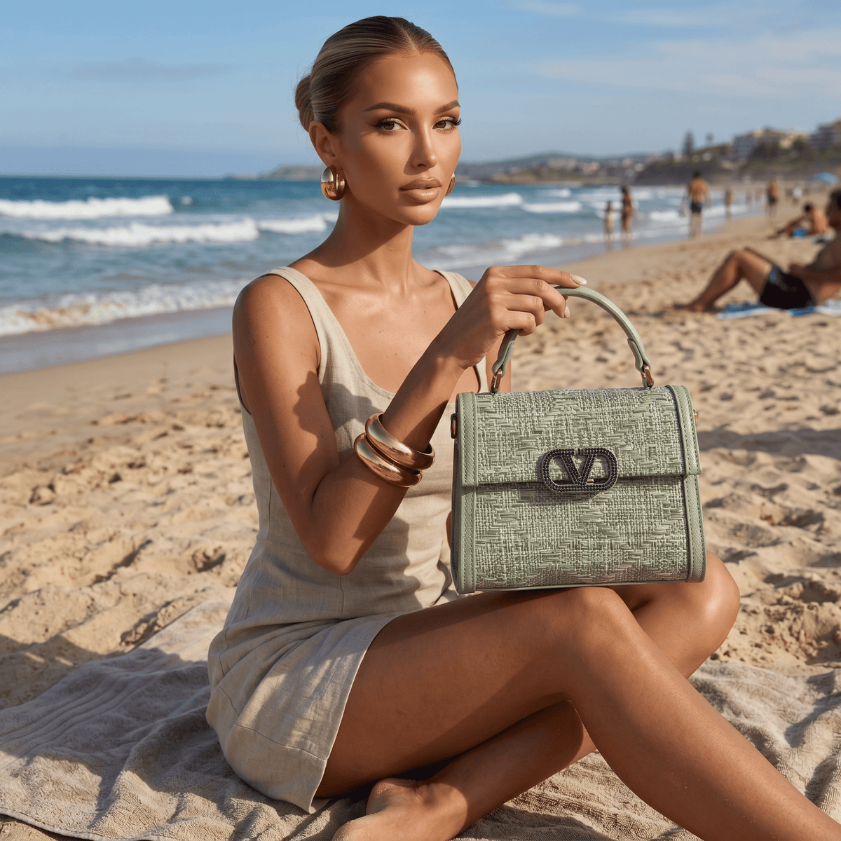 Valentino Garavani Sage Green VLogo Top Handle Bag πβ¨ππ