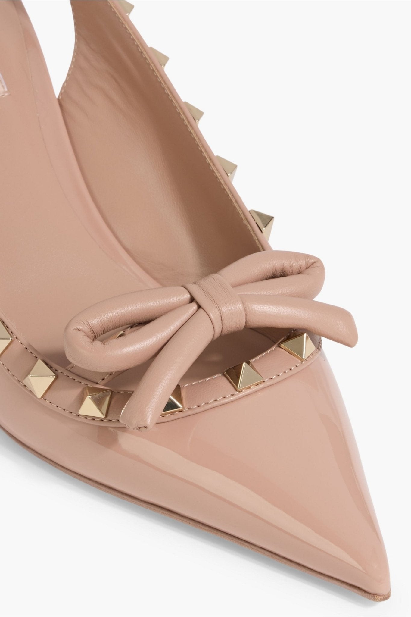 π Valentino Rockstud Bow Slingback Pumps β Nude