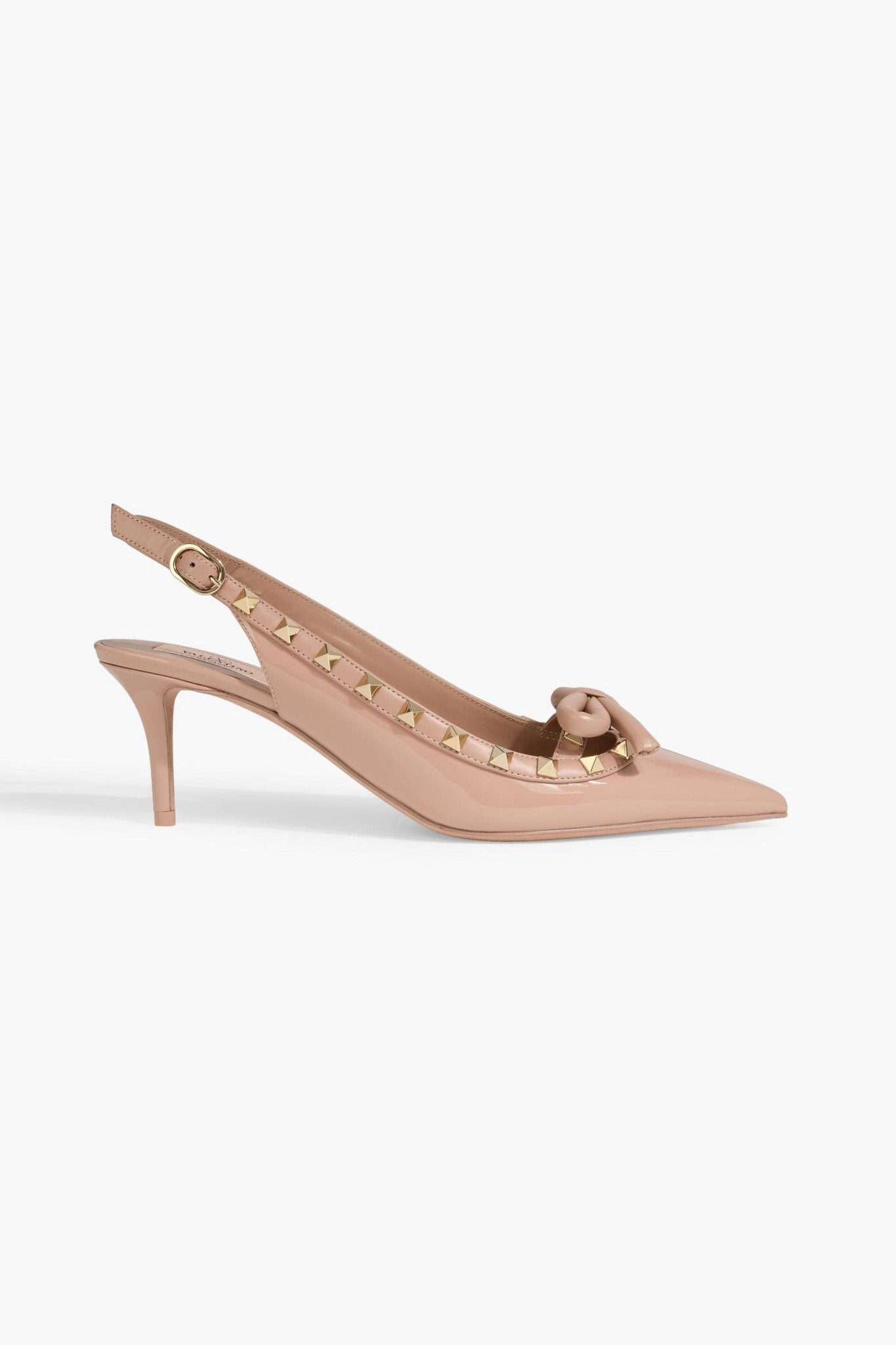 π Valentino Rockstud Bow Slingback Pumps β Nude