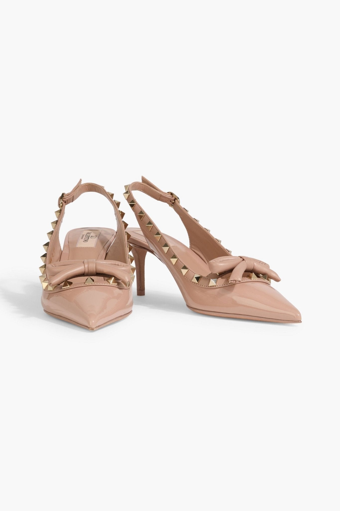 π Valentino Rockstud Bow Slingback Pumps β Nude