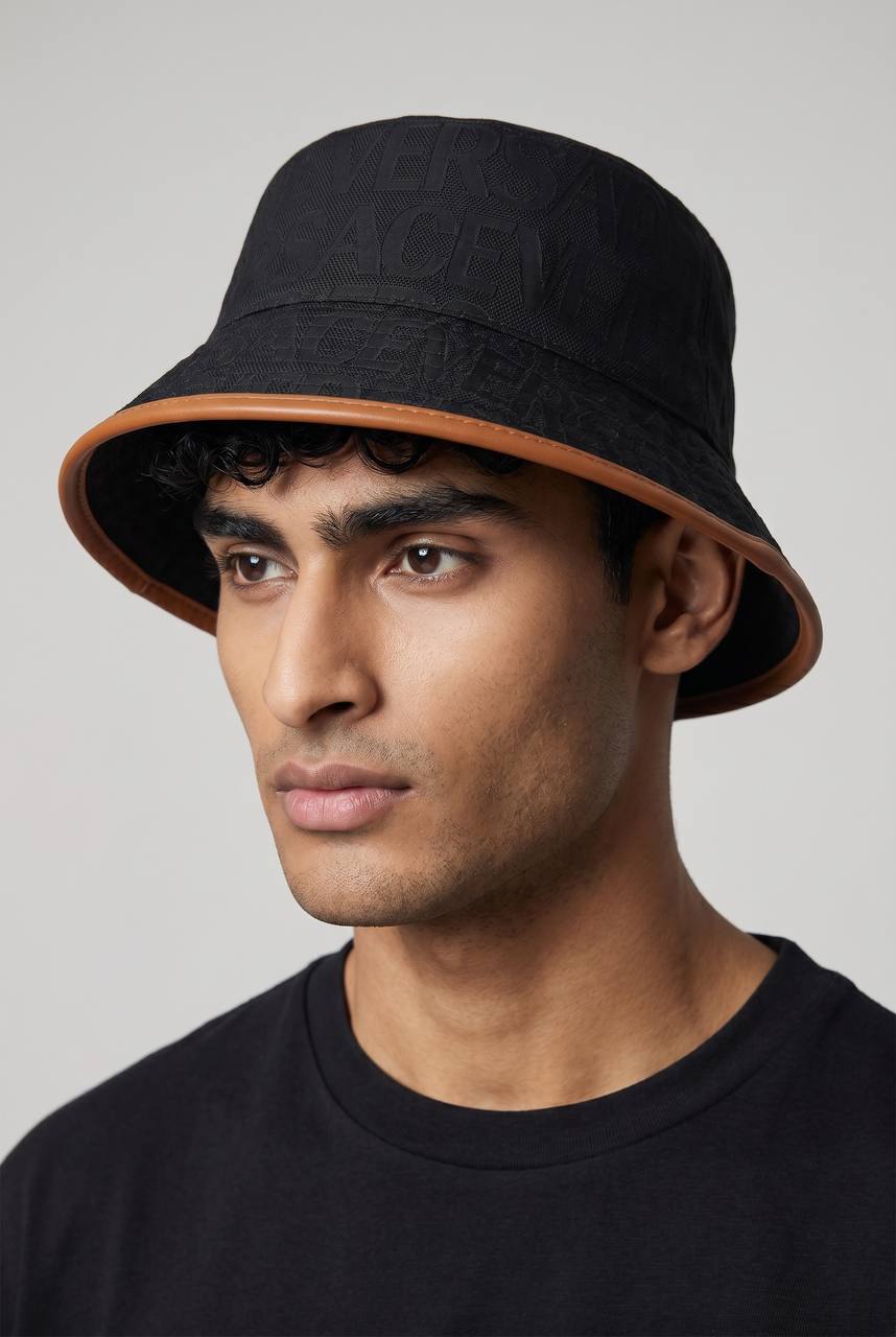 π§’ Versace Black Logo Bucket Hat | Embossed Luxury Statement π€β¨