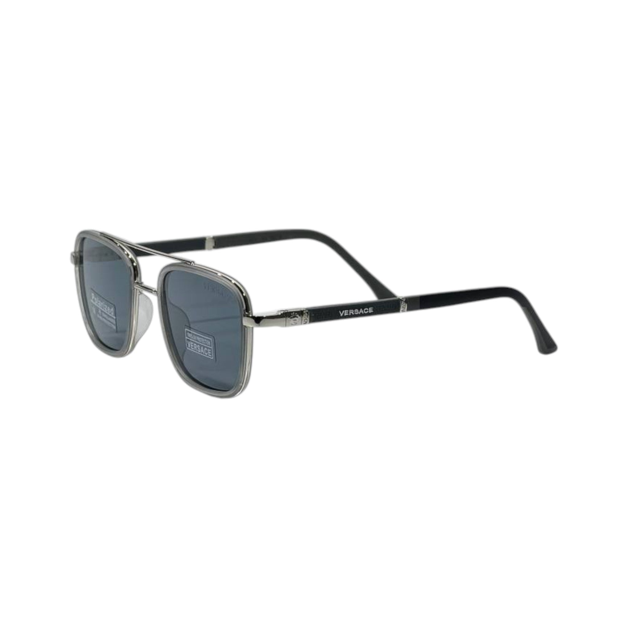 πΆοΈ Versace Double Bridge Aviator Sunglasses β Silver & Black Luxury Edition β¨