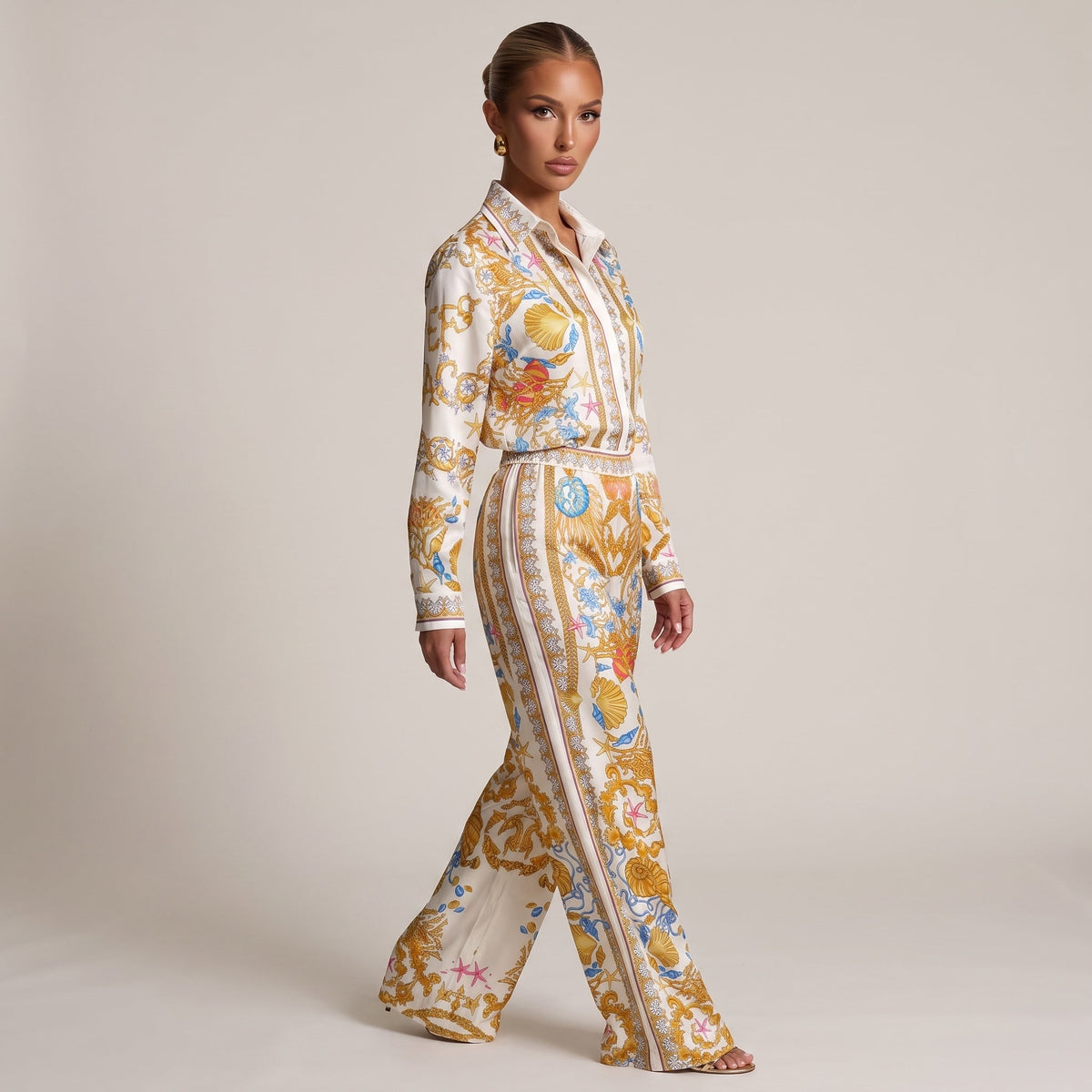 Versace Printed Set β Cream Seashell β¨π one size