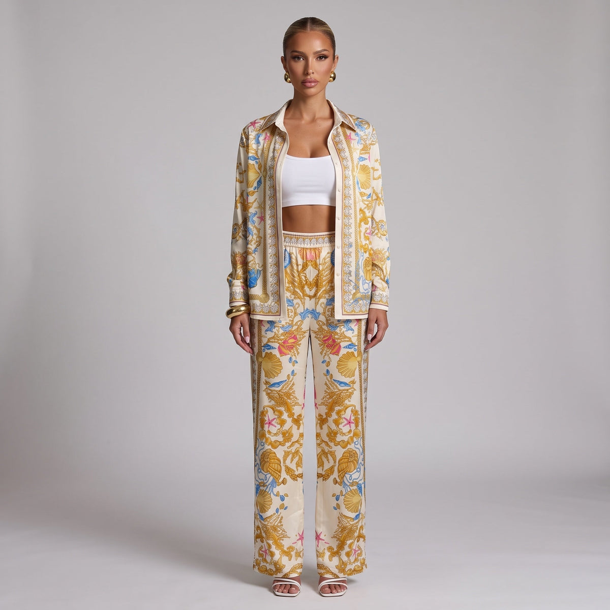 Versace Printed Set β Cream Seashell β¨π one size