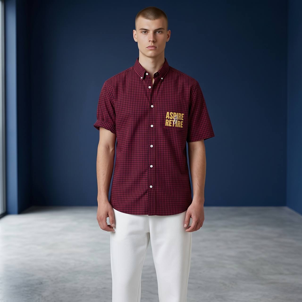 Zara Inspired Oversized Checked Short Sleeve Shirt for Men – Red & Black Statement Streetwear Summer Button-Up 🔥
