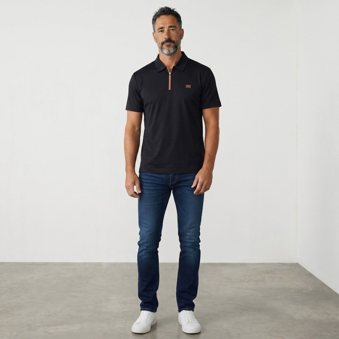 π€ ZEGNA Luxury Zip Polo Shirt β Black Signature Edition
