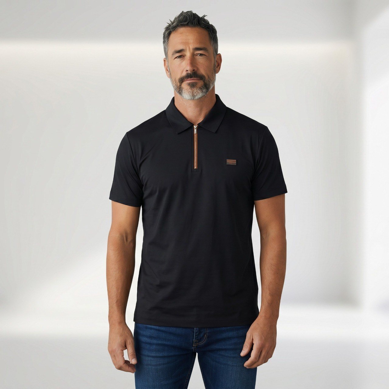π€ ZEGNA Luxury Zip Polo Shirt β Black Signature Edition