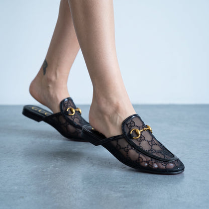 Gucci Horsebit Mesh Loafer – Sheer Black 🐎✨