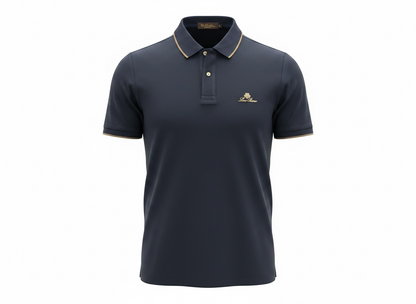 Loro Piana Navy Classic Polo Shirt 🔵✨ Textured Luxury Fit