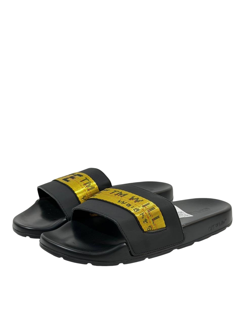 OFF-WHITE Industrial Belt Slides – Black/Yellow Edition ⚫🟡🔥
