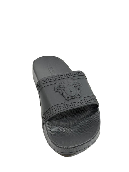 VERSACE Slides – All Black Medusa Edition 🖤⚡