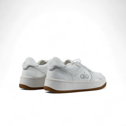 Alo White Leather Sneakers 👟✨ Unisex with Gum Sole