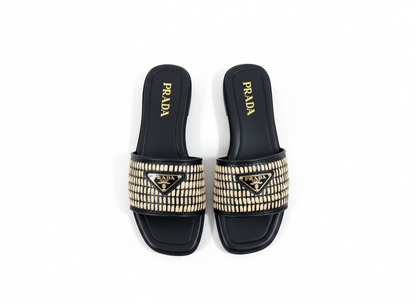 PRADA Raffia Slide Sandals 🖤✨ | Iconic Summer Luxury