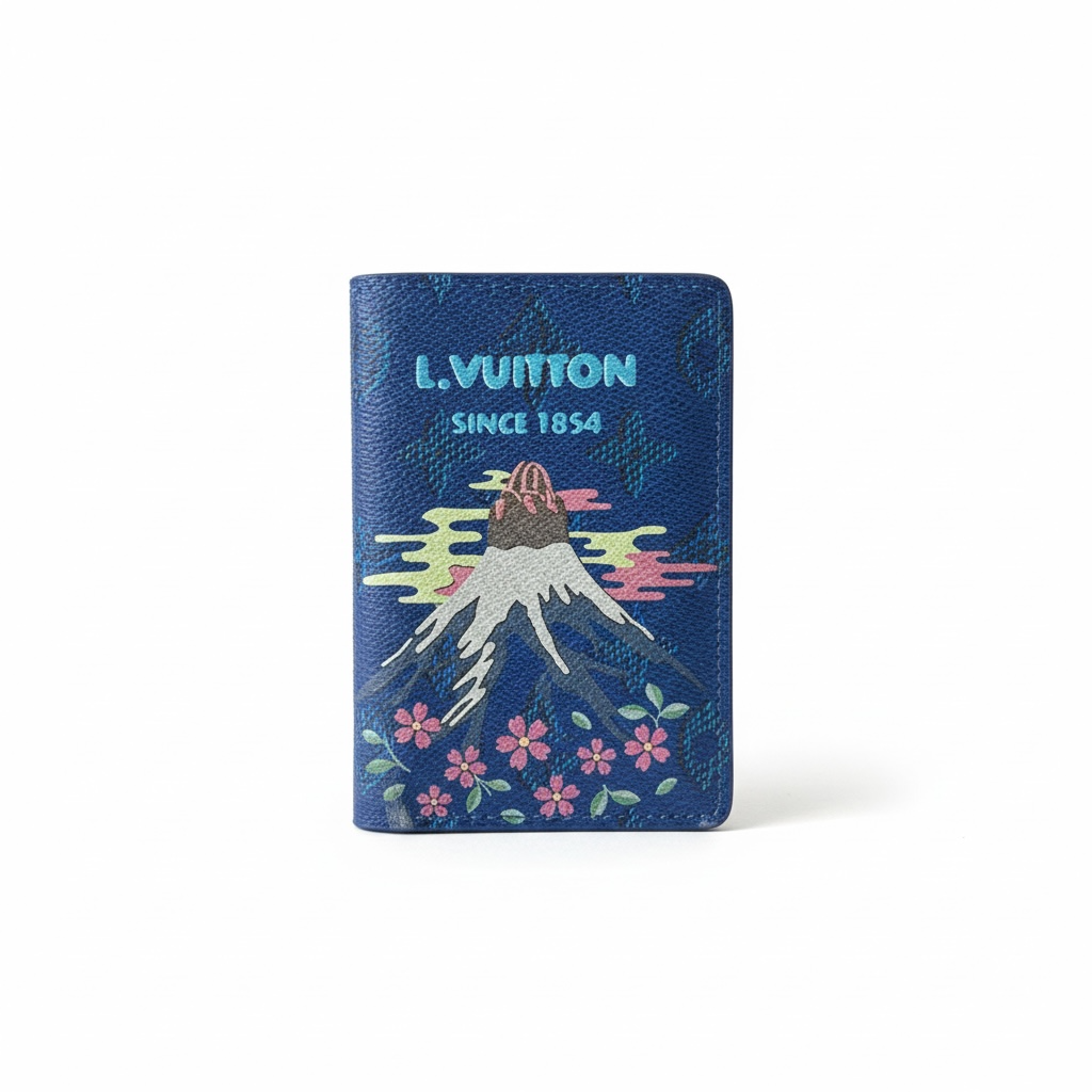 Louis Vuitton Monogram Mount Fuji Card Holder – Blue 🌸🏔️✨
