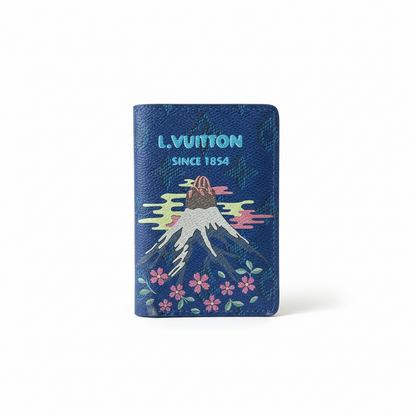 Louis Vuitton Monogram Mount Fuji Card Holder – Blue 🌸🏔️✨