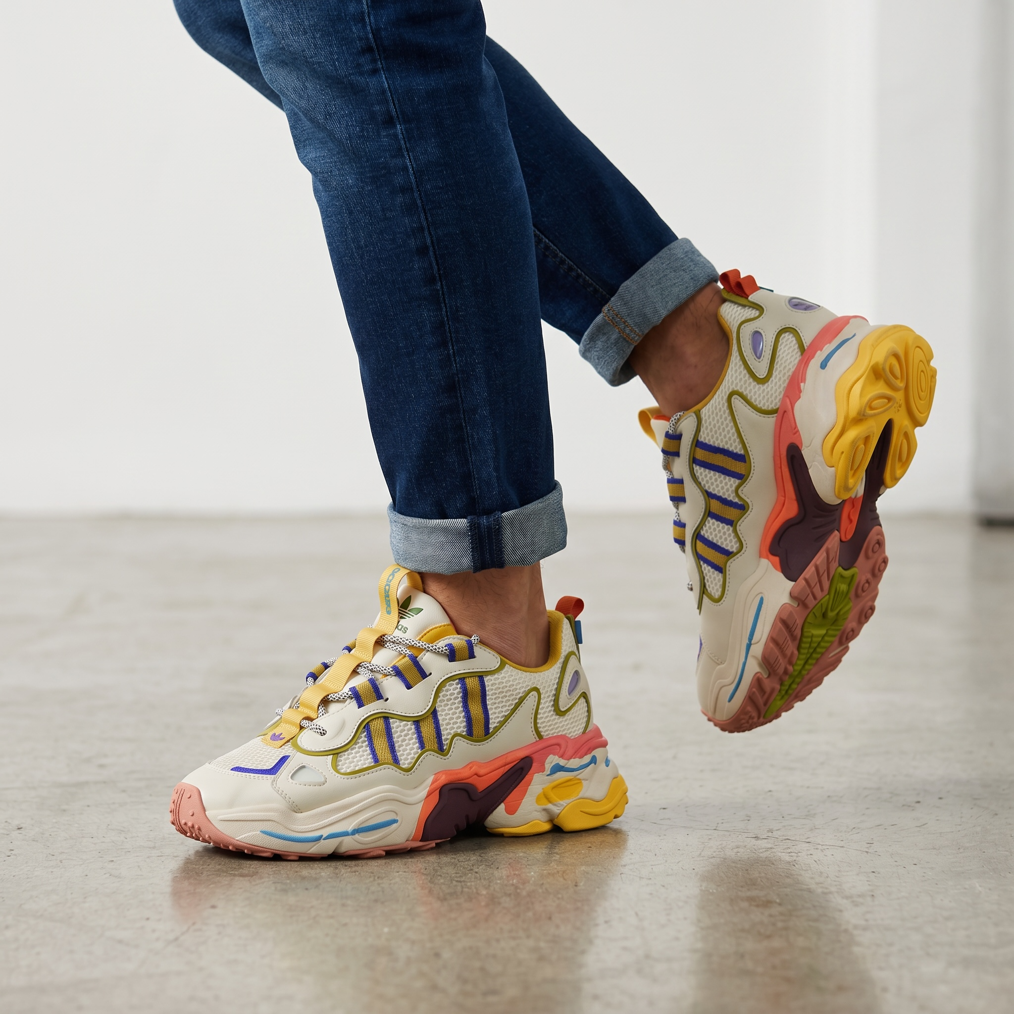 Adidas Ozweego Multicolor Chunky Sneakers 🌈🔥 | Bold Streetwear Statement