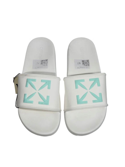 OFF-WHITE Slides – White Mint Arrow Edition 🤍💚