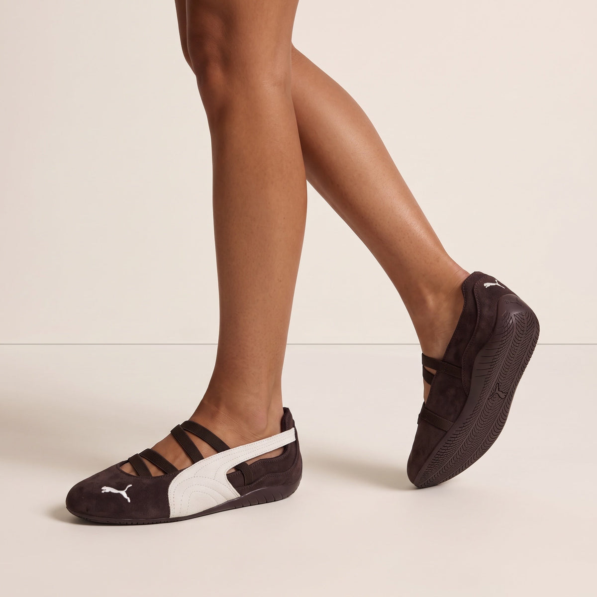 Puma Mary-Jane Ballet Trainer — Chocolate