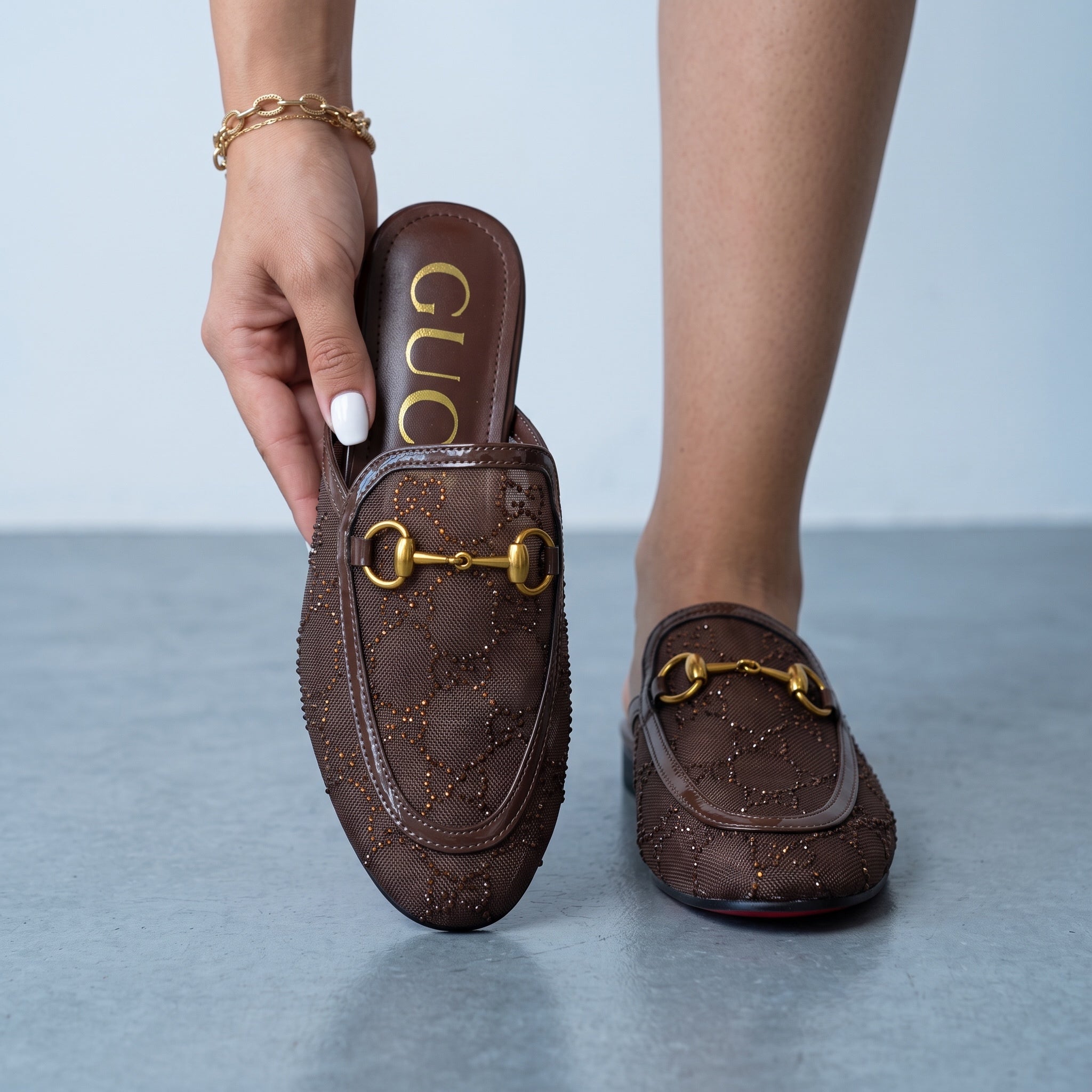 Gucci Horsebit Loafers – Brown Mesh 🐎