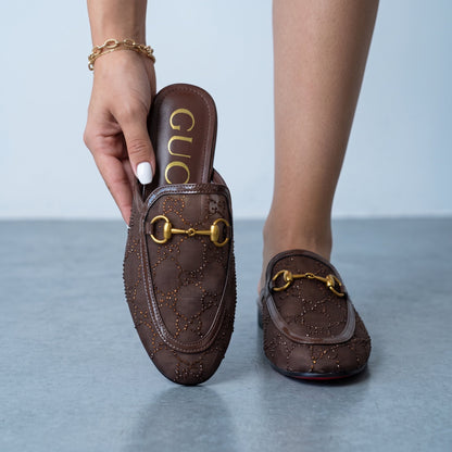 Gucci Horsebit Loafers – Brown Mesh 🐎