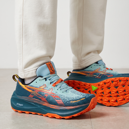 ASICS Trabuco Max 4 Trail Running Shoes – Light Blue / Teal / Orange