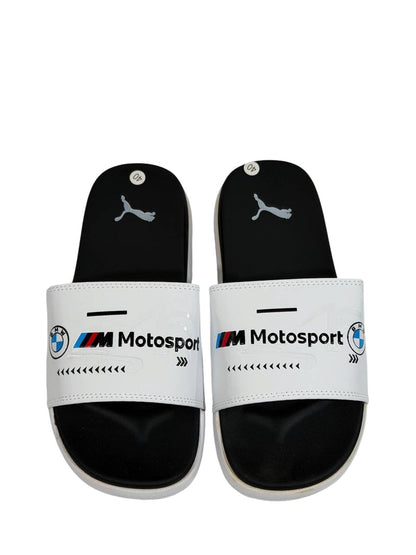 PUMA BMW M Motorsport Slide Sandals – White & Black Edition ⚪⚫🏁
