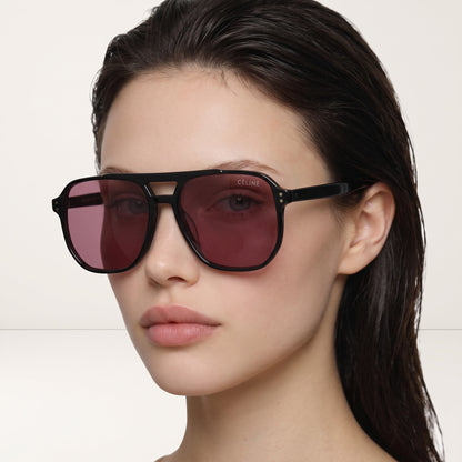 Céline Sunglasses – Black Frame Burgundy Lens 😎