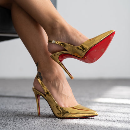 Christian Louboutin Slingback – Gold Patent 👠