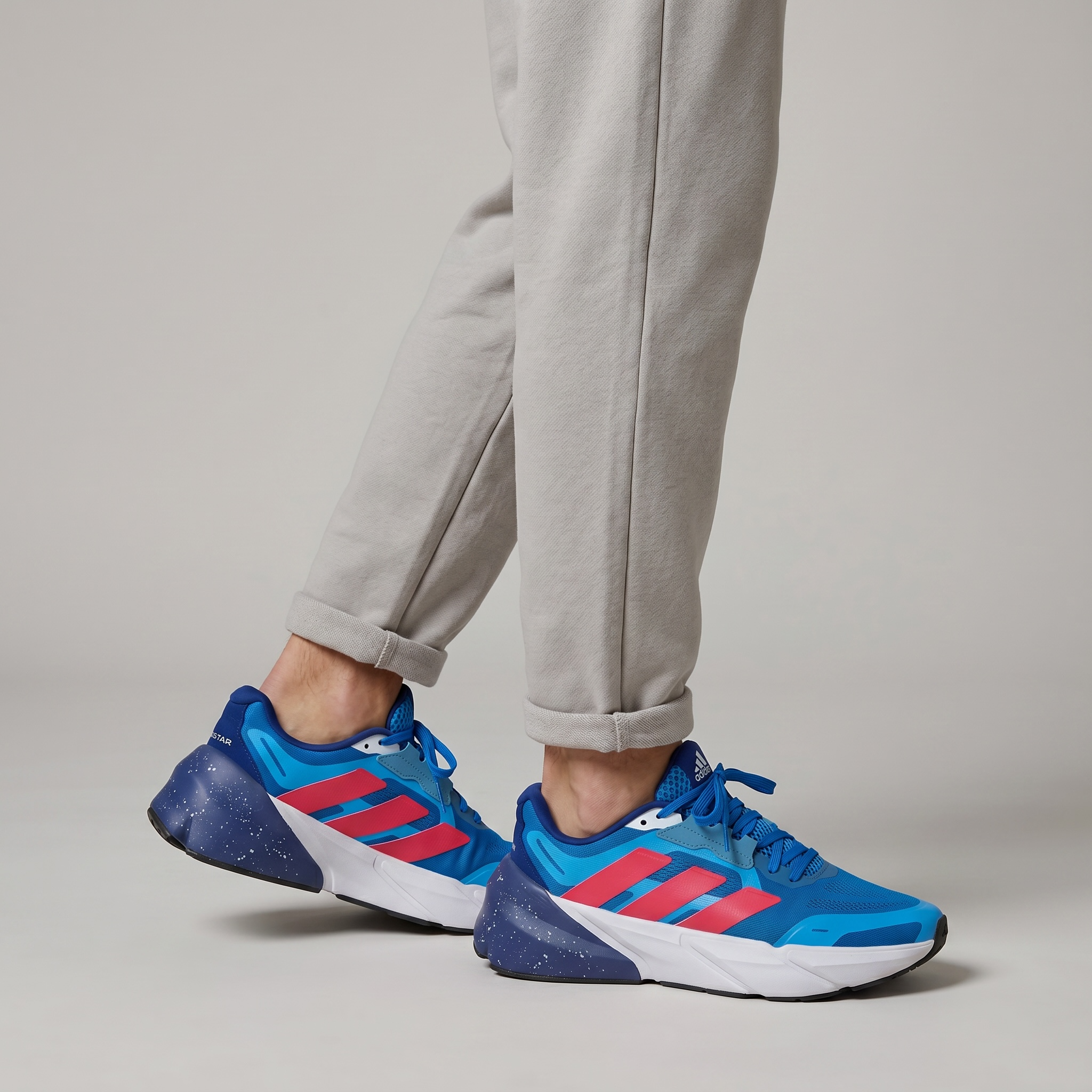 🔥⚡ Adidas Performance Running Sneakers Blue & Pink – Lightweight Sport Training Shoes 👟💙