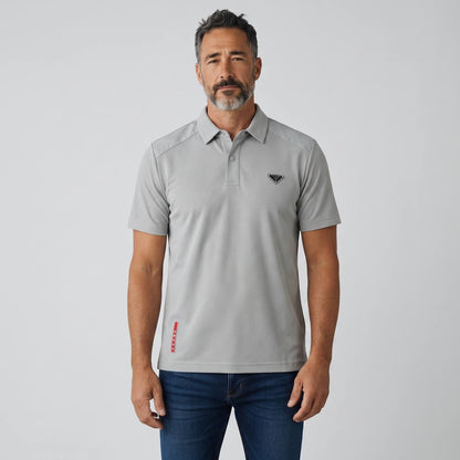 Prada Textured Performance Polo – Light Grey Edition ✨