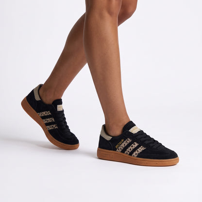 Adidas Spezial Gum Sole Sneakers — Black & Leopard