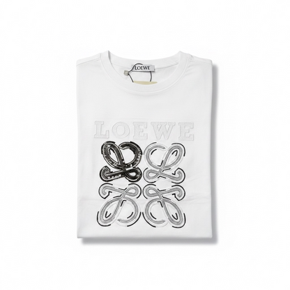 Loewe White Anagram T-Shirt 🤍✨ Contrast Logo Edition