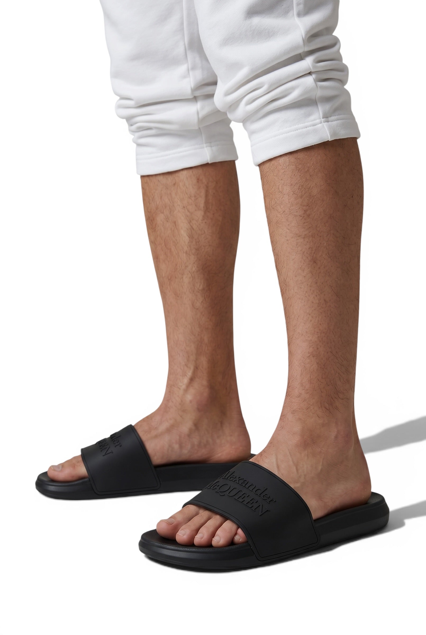 Alexander McQueen All-Black Logo Slides 🖤🔥 | Minimal Luxury Summer Essential 👑