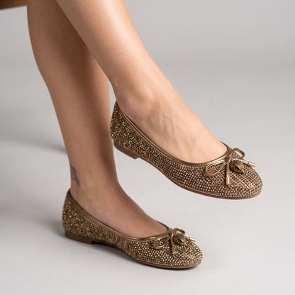 Kurt geiger Gold Crystal Ballerina – Metallic Gold ✨👠