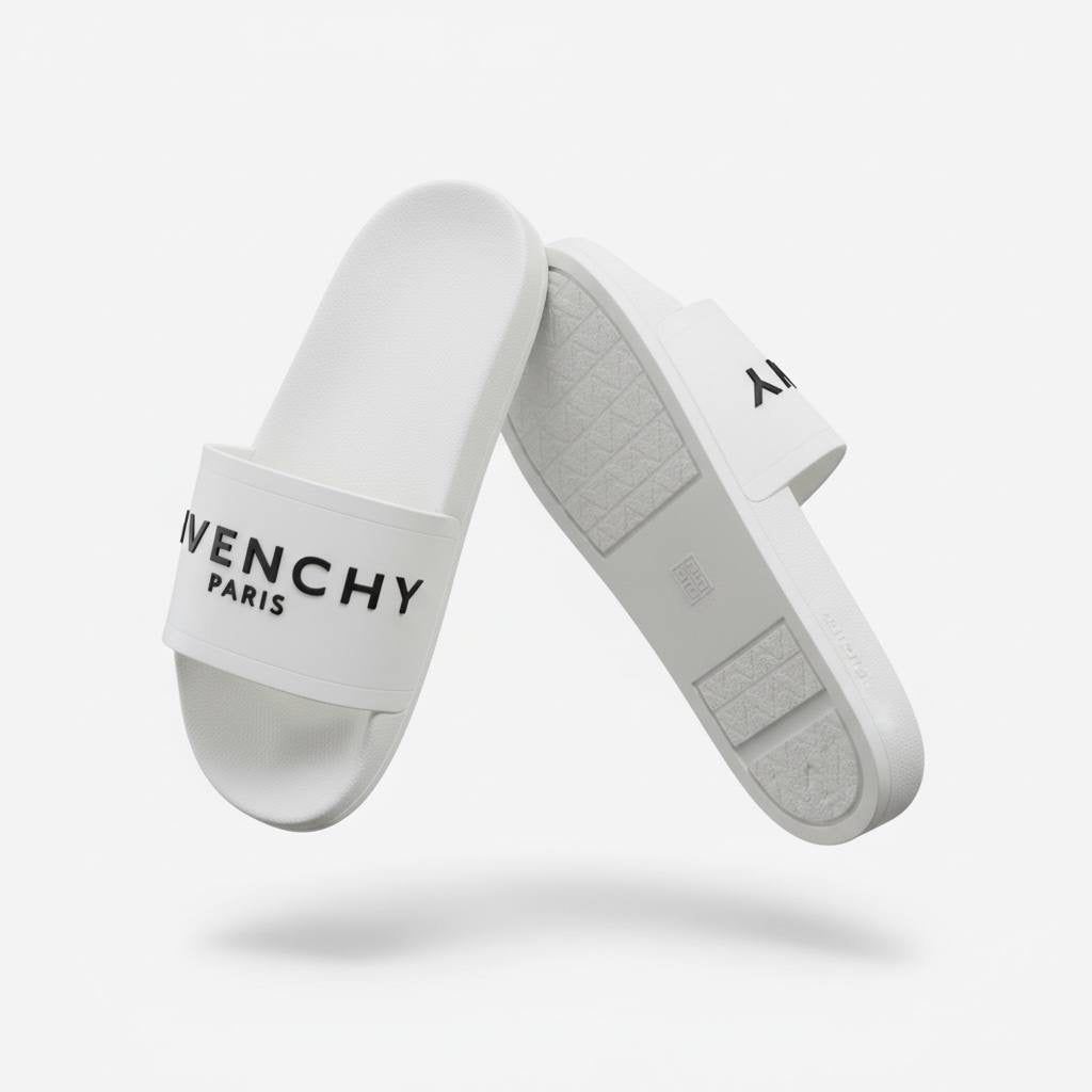 Givenchy Paris Logo Slides – All White Edition ⚪✨