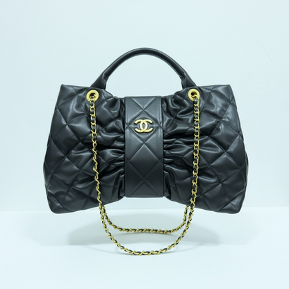 Chanel Quilted Black Mini Top-Handle Bag with Chain Strap 🖤✨