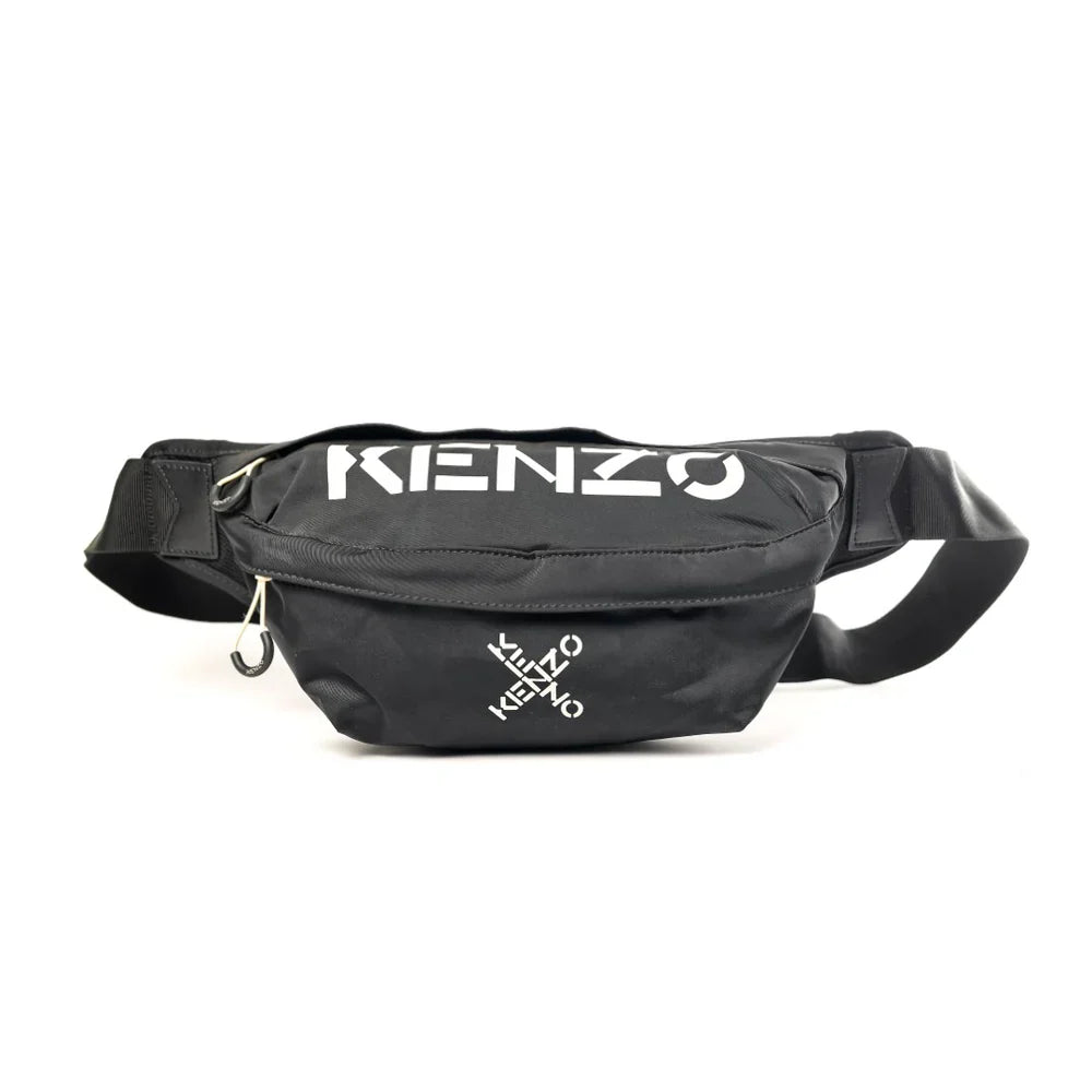 KENZO Black Logo Belt Bag 🎒 – Sleek & Stylish Streetwear Essential