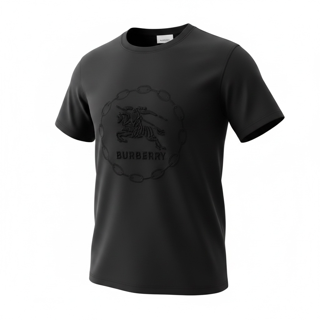 Burberry Black Embossed Logo T-Shirt 🖤✨ Ultra Minimal Edition