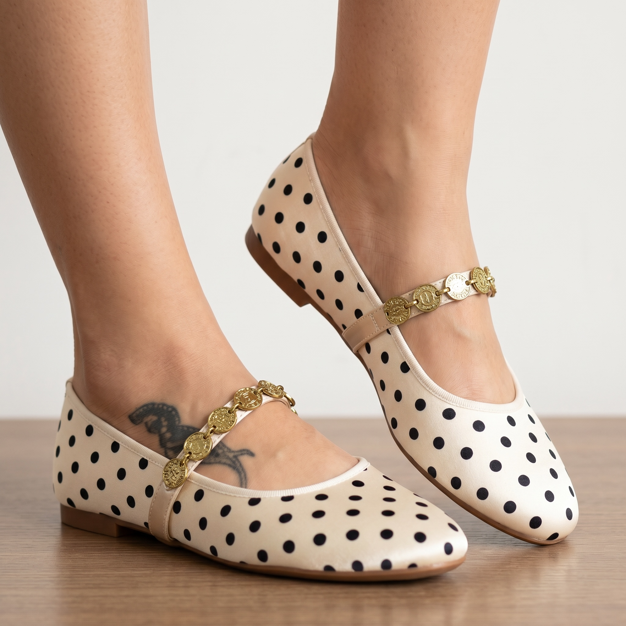 Elegant Polka Dot Ballet Flats ✨🤍