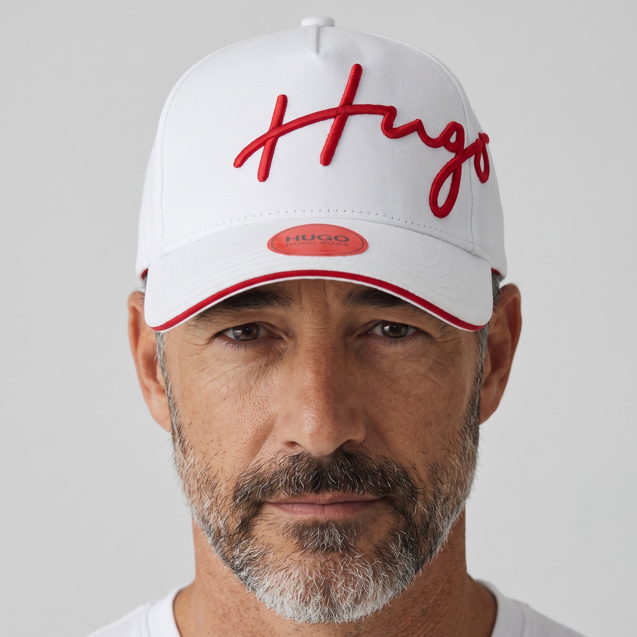 Hugo Boss Signature Cap – White & Red Script Logo 🧢