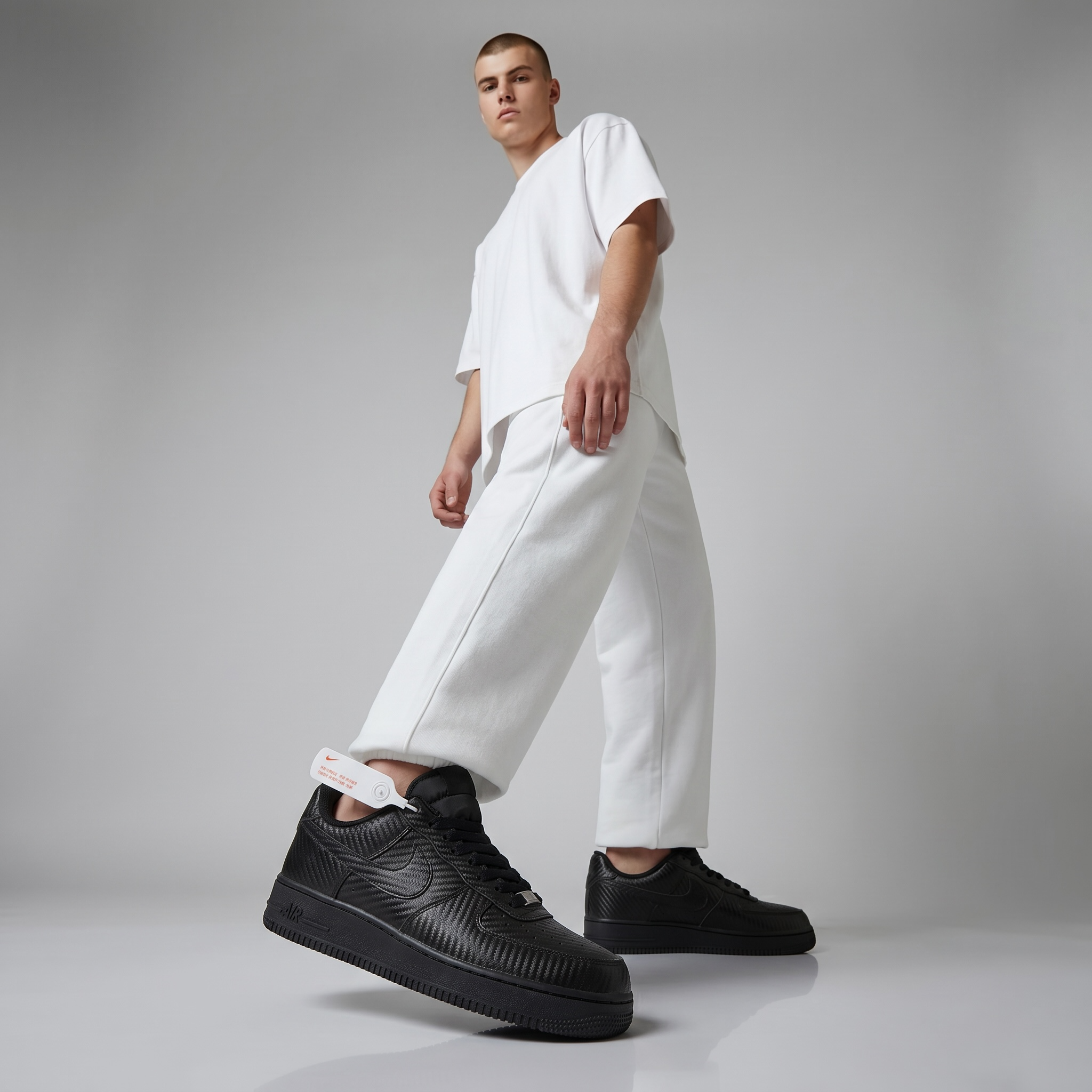 🖤🔥 Nike Air Force 1 Low Carbon Fiber Triple Black Sneakers – Luxury Streetwear Classic Shoes 👟⚡