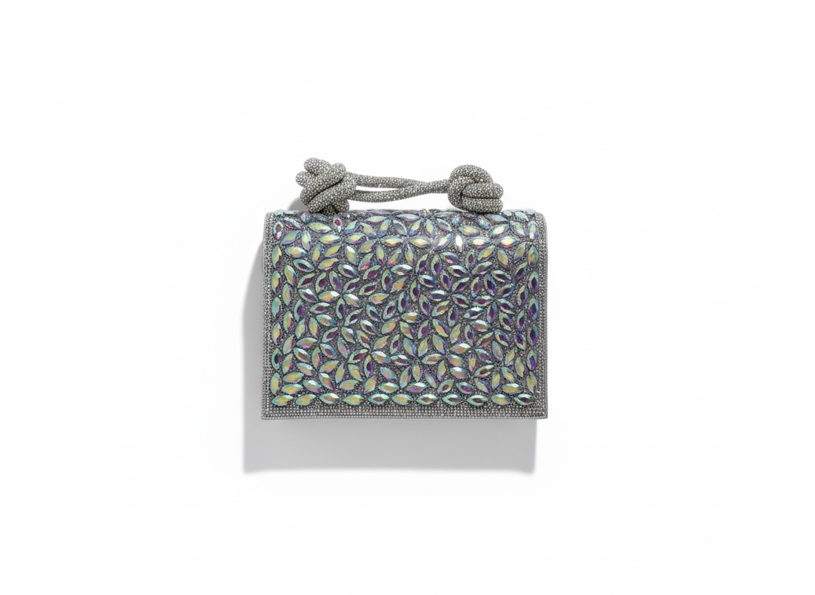 Iridescent Crystal Mini Top Handle Bag ✨💜 | Multi-Color Glam Statement