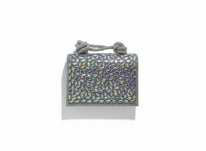 Iridescent Crystal Mini Top Handle Bag ✨💜 | Multi-Color Glam Statement
