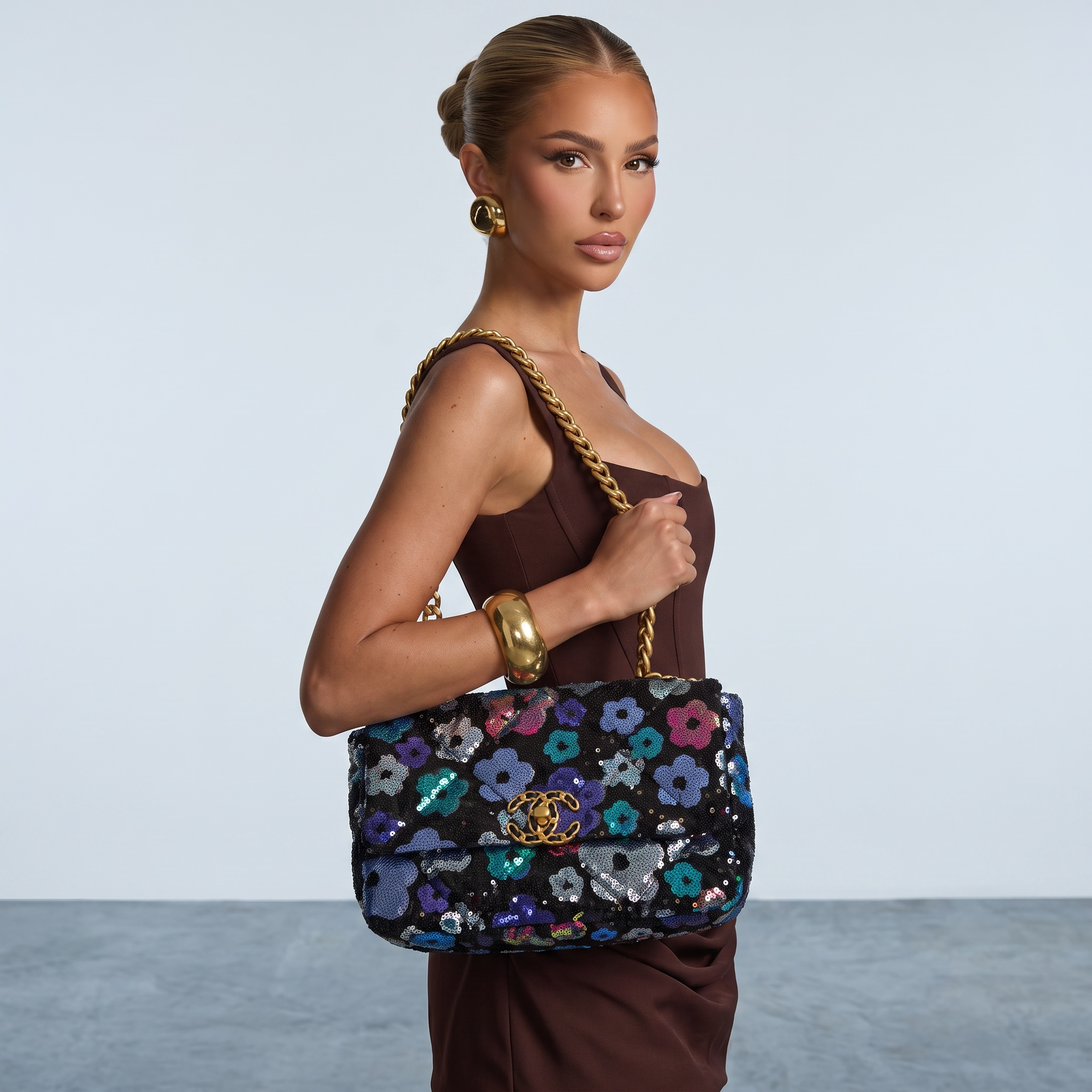 Chanel Flap Bag – Black Sequin Floral 💐🖤