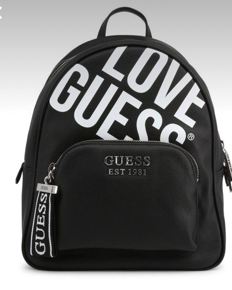 Guess “Love Guess” Black Logo Backpack