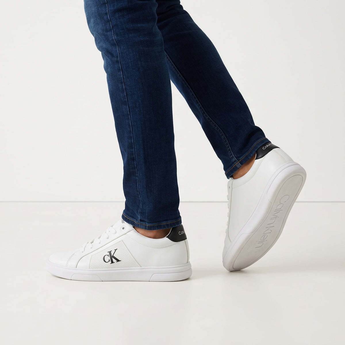 Calvin Klein Court Sneakers — White & Black