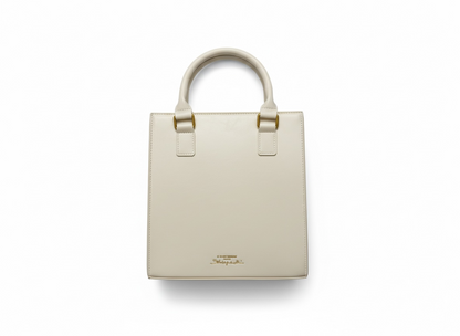 Elsa Schiaparelli Face Motif Ivory Leather Top Handle Bag 🤍✨