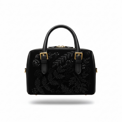 Tory Burch Black Embroidered Top-Handle Bag 🖤✨